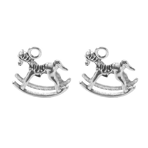 Zink Alloy Animal Hängen, Häst, silver pläterad, DIY, silver, 20.30x8.10x19.70mm, Säljs av Bag