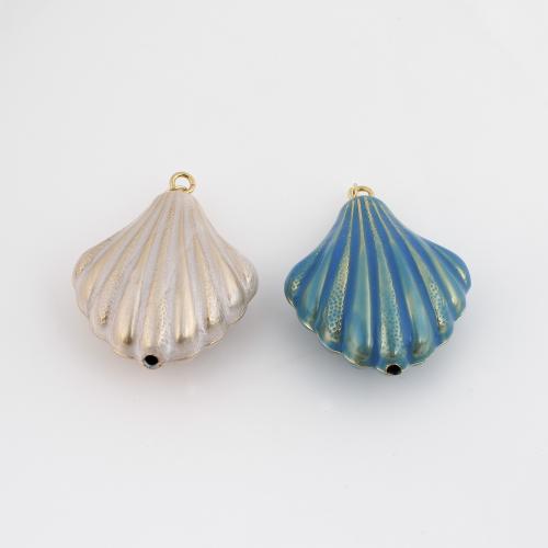Messing hangers, Schelp, DIY & glazuur, meer kleuren voor de keuze, 45x34x16mm, Verkocht door PC