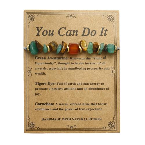 Gemstone Браслеты, Природный камень, с Восковой шнур, Связанный вручную, ювелирные изделия моды & различные материалы для выбора & Мужская, разноцветный, продается PC