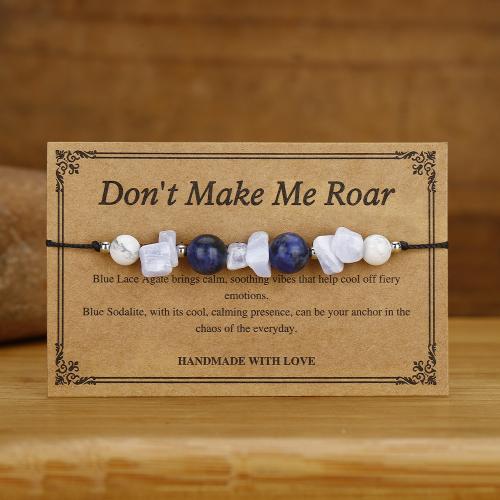 Edelsteen armbanden, Natuursteen, met Wax, handgemaakt, mode sieraden & uniseks, multi-gekleurde, Verkocht door PC