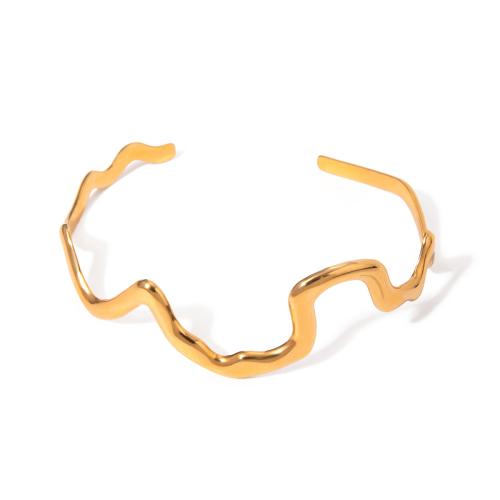 Bracelet en acier inoxydable, Acier inoxydable 304, Plaqué or 18K, bijoux de mode & pour femme, Vendu par PC