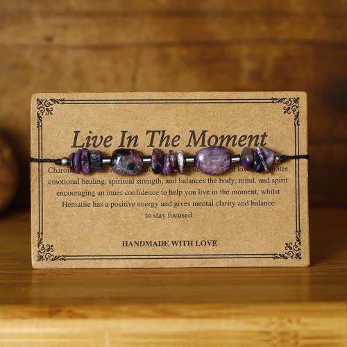 Gemstone Armbånd, Natursten, med Voks, håndlavet, mode smykker & for kvinde, flerfarvede, Solgt af PC
