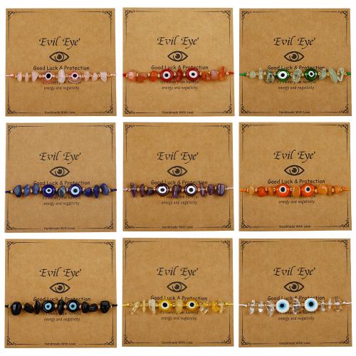 Gemstone Apyrankės, Natūralus akmuo, su Mazgas laidas & Lampwork & Žalvarinis, rankų darbo, Bižuterijos & unisex, daugiau spalvų pasirinkimas, Pardavė PC