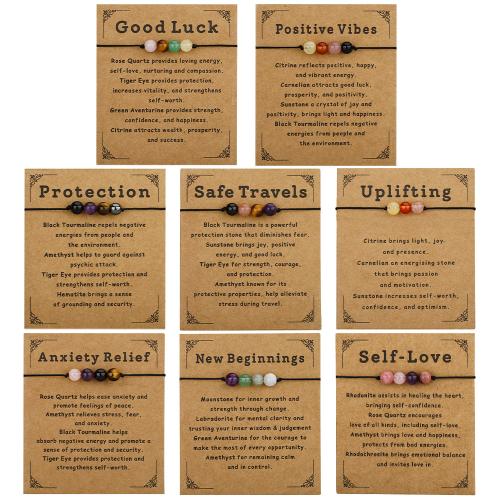 Gemstone Armbånd, Natursten, med Knude ledning, håndlavet, mode smykker & forskellige materialer til valg & for kvinde, flerfarvede, Solgt af PC