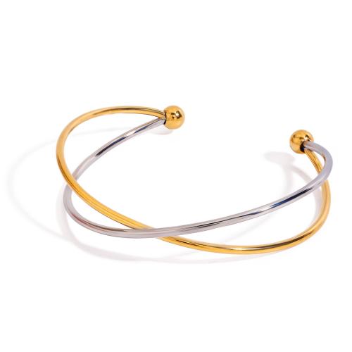 Bracelet en acier inoxydable, Acier inoxydable 304, Placage, pour femme & deux tons & creux, Vendu par PC