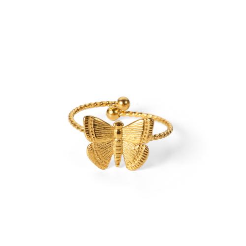 Vinger Ring in edelstaal, 304 roestvrij staal, 18K verguld, mode sieraden & voor vrouw, Verkocht door PC