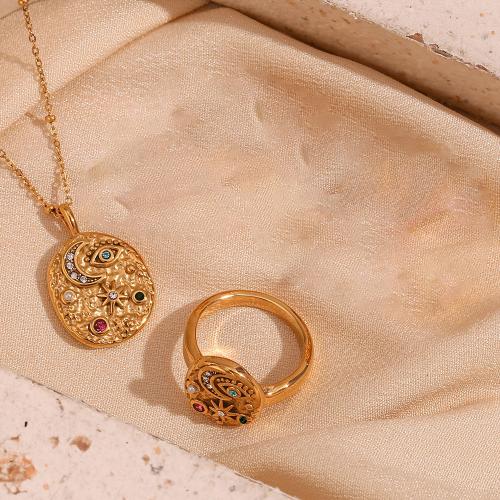 Stainless Steel Nakit Kompleti, 304 nehrđajućeg čelika, s Plastična Pearl, 18K pozlaćeno, različitih stilova za izbor & za žene & s Rhinestone, Prodano By PC