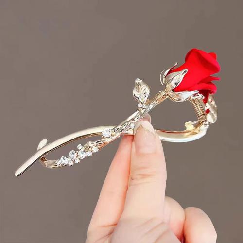 Cink Alloy Hair Clip, s Plastična Pearl, pozlaćen, različitih stilova za izbor & za žene & emajl & s Rhinestone, 105mm, Prodano By PC