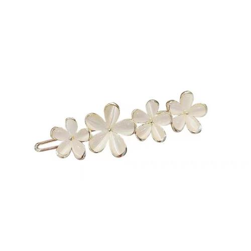 Cink Alloy Hair Clip, s Mačke očiju & Plastična Pearl, pozlaćen, različitih stilova za izbor & za žene & s Rhinestone, 60mm, Prodano By PC