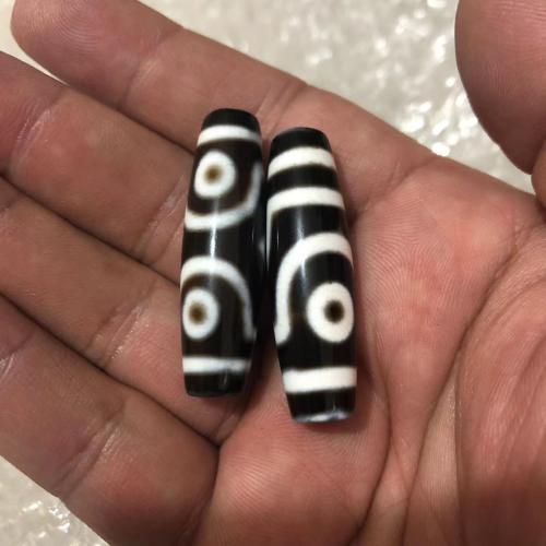 Naturlige tibetanske Agate Dzi Beads, Tibetansk agat, du kan DIY & forskellige stilarter for valg, 35x12mm, Solgt af PC
