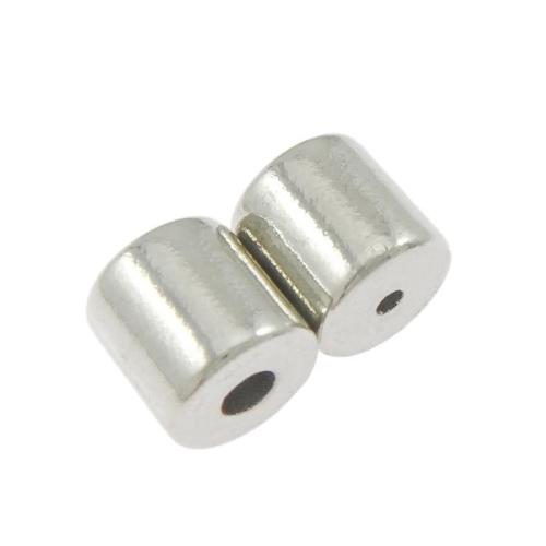 Magnetic Hematite Clasp Column platinum color plated DIY & magnetism about 3000 gauss cadmium free Sold By Pair