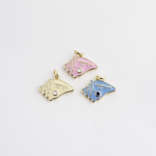 Brass Jewelry Pendants gold color plated DIY & enamel Sold By PC