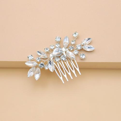 Bridal Maisiúil Gruaige Cíor, Sinc Alloy, le sreang práis & Crystal, plátáilte, jewelry faisin & lámhdhéanta & do bhean, dathanna níos mó le haghaidh rogha, Díolta De réir PC