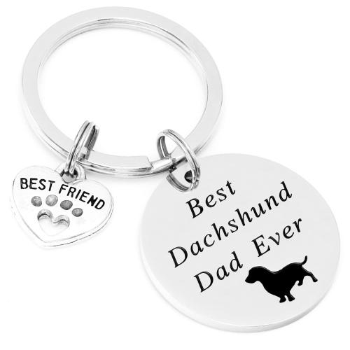 Bag Purse Charms Keyrings Keychains 304 Stainless Steel Unisex & with letter pattern original color 30mm Sold By PC
