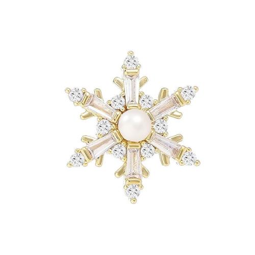 Sinc Alloy Dealg, le Crystal & Pearl Plaisteacha, Gcáithnínísneachta, dath an óir plated, do bhean & le rhinestone, 16mm, Díolta De réir PC