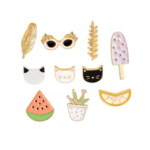 Zinc Alloy Broche, uniseks & verschillende stijlen voor de keuze & glazuur, Verkocht door PC