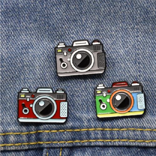 Zinc Alloy Broche, Camera, uniseks & glazuur, meer kleuren voor de keuze, 25x17mm, Verkocht door PC