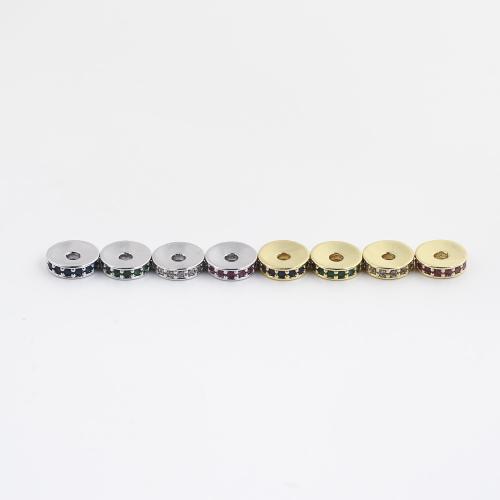 Brass Spacer Beads random style & DIY & micro pave cubic zirconia mixed colors Sold By PC