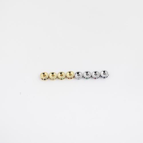 Brass Spacer Beads random style & DIY & micro pave cubic zirconia mixed colors Sold By PC