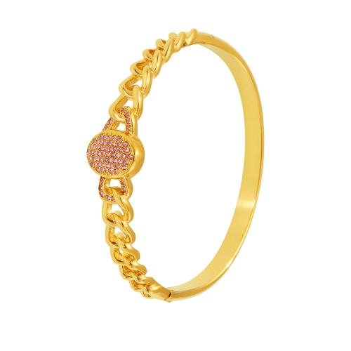 Bracelet en acier inoxydable, Acier inoxydable 304, avec zircon cubique, Placage, bijoux de mode & pour femme, plus de couleurs à choisir, Vendu par PC