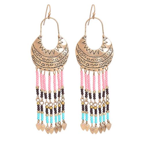 Zink Alloy Tassel Örhänge, med Seedbead, plated, folkliga stil & olika stilar för val & för kvinna, earring length 120-150mm, Säljs av Par