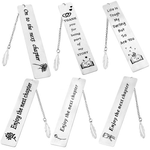Stainless Steel Bookmark 304 Stainless Steel Rectangle Unisex & with letter pattern & brushed Sold By PC