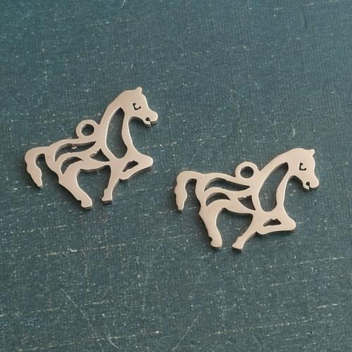 Stainless Steel Animal Pendants Titanium Steel Horse plated DIY Sold By Bag
