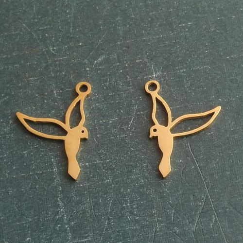 Stainless Steel Animal Pendants Titanium Steel Bird plated DIY Sold By Bag