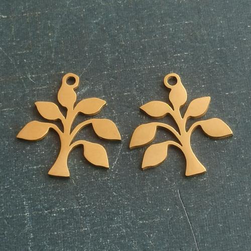 titanium Vedhæng, Titanium Stål, Leaf, forgyldt, du kan DIY, flere farver til valg, 15x18mm, 10pc'er/Bag, Solgt af Bag