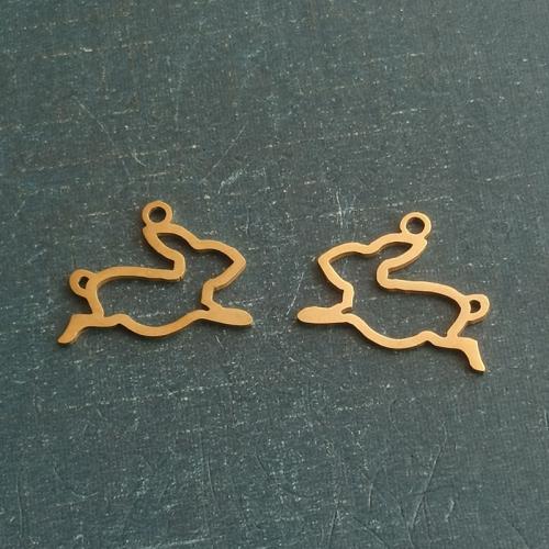 Acero inoxidable Colgantes Animal, Partículas de acero, Conejo, chapado, Bricolaje, más colores para la opción, 16x14mm, 10PCs/Bolsa, Vendido por Bolsa