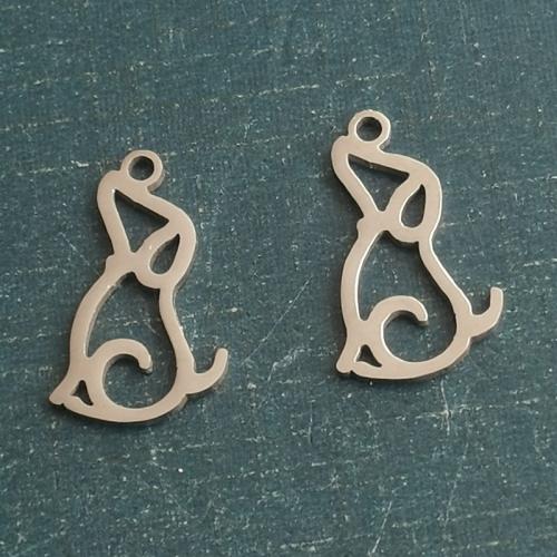 Acero inoxidable Colgantes Animal, Partículas de acero, Perro, chapado, Bricolaje, más colores para la opción, 12x18mm, 10PCs/Bolsa, Vendido por Bolsa