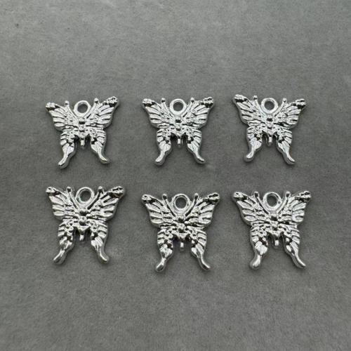 Zinklegering Hangers, Zinc Alloy, Vlinder, silver plated, DIY, 100pC's/Bag, Verkocht door Bag