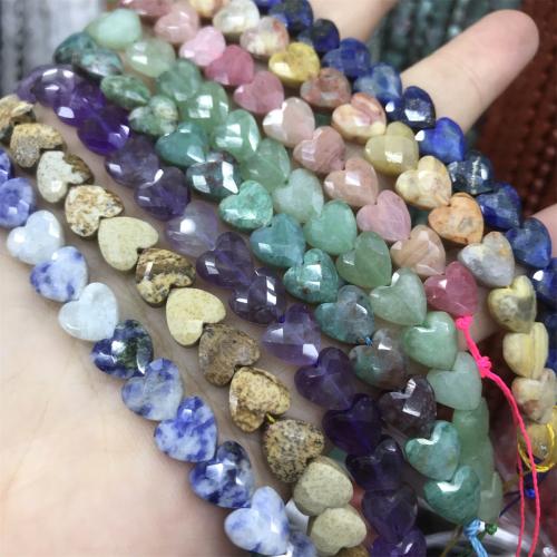 Gemstone Jewelry Beads Natural Stone Heart DIY 8mm Approx Sold By Strand