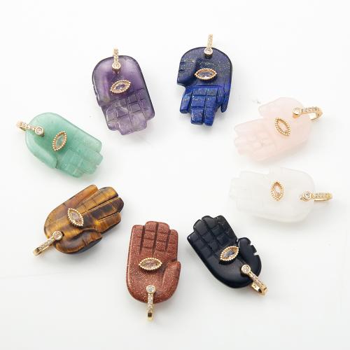 Gemstone Pendants Jewelry with Brass DIY & with rhinestone Sold By PC