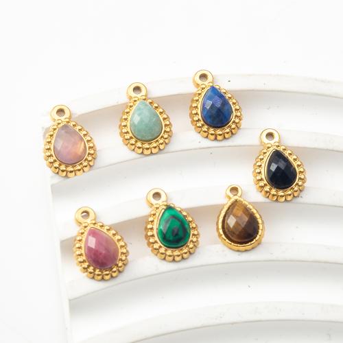 Gemstone Pendants Jewelry with 304 Stainless Steel DIY Sold By PC