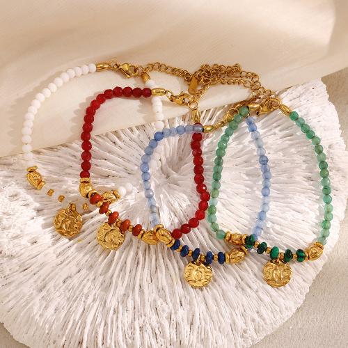 Bijoux bracelet en acier inoxydable, Acier inoxydable 304, Plaqué or 18K, bijoux de mode & différents matériaux pour le choix & pour femme, Vendu par PC