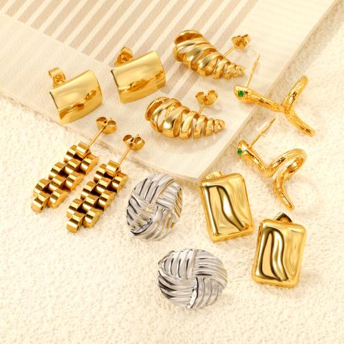 Roestvrij staal Stud Earrings, 304 roestvrij staal, plated, mode sieraden & verschillende stijlen voor de keuze & voor vrouw, Verkocht door pair