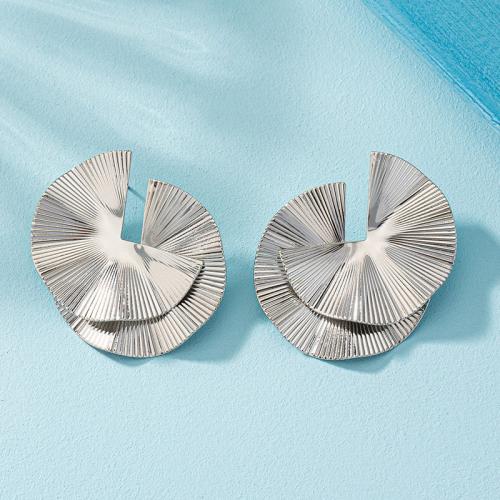 Iron Earring plated fashion jewelry & for woman Sold By Pair