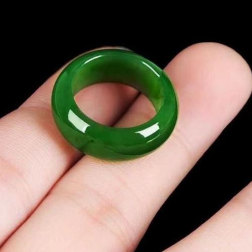 Gemstone Finger Ring, Hetian Jade, joias de moda & tamanho diferente para a escolha, verde, vendido por PC