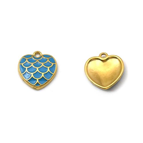 Stainless Steel Heart Pendants 304 Stainless Steel gold color plated DIY Sold By PC