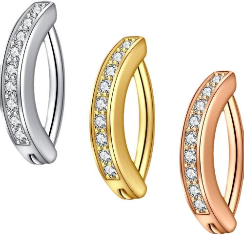 Aço inoxidável 316L piercing para umbigo, banhado, unissex & com strass, Mais cores pare escolha, 1.60x12mm, vendido por PC