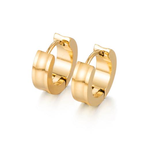 304 rostfritt stål Huggie Hoop Earring, guldfärg pläterade, olika storlek för val & för kvinna, Säljs av Par