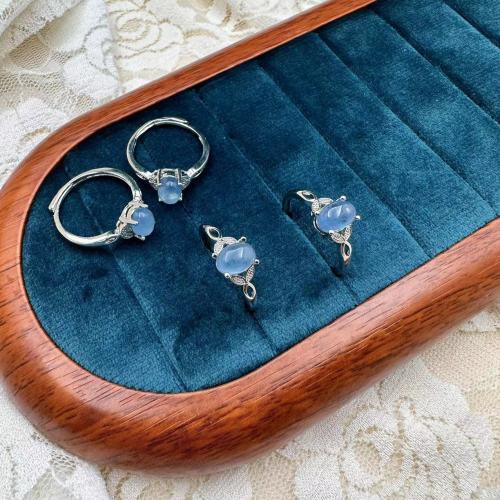 Akvamarinas Cuff Finger Ring, su Žalvarinis, sidabro spalva padengtas, Bižuterijos & moters, Dydis:6-8, Pardavė PC