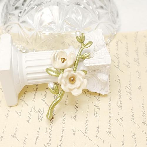 Zinc Alloy Broche, Bloem, moffelen vernis, mode sieraden & voor vrouw, 25x60mm, Verkocht door PC