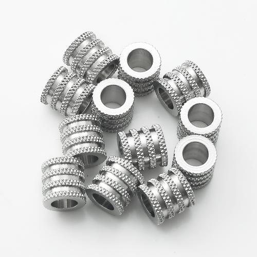 Acero inoxidable Beads gran agujero, acero inoxidable 304, Bricolaje, color original, 10x10x6mm, Vendido por UD