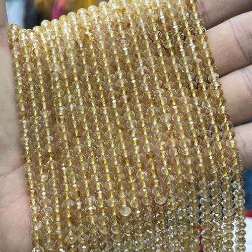 Natural sitriini helmet, Citrine, tee-se-itse, keltainen, 3x4mm, Myyty Per 38 cm Strand