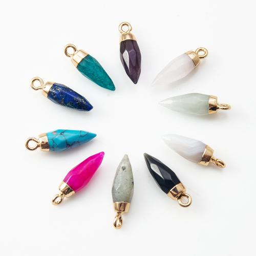 Gemstone Pendants Jewelry with Brass DIY Sold By PC