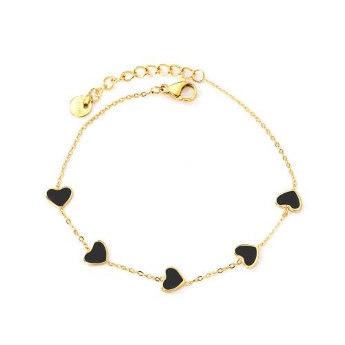 Stainless Steel Jewelry Bracelet 304 Stainless Steel gold color plated fashion jewelry & for woman & enamel Sold By PC