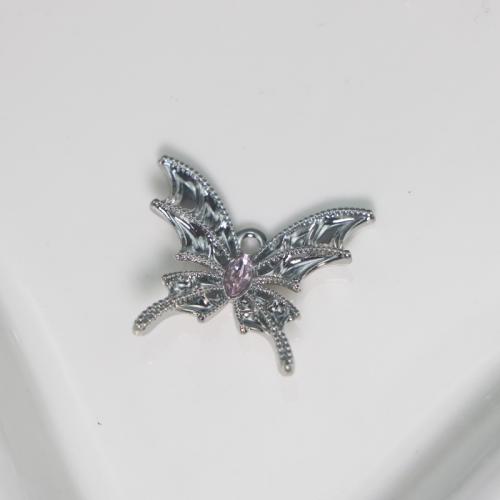 Zinklegering Animal Hangers, Zinc Alloy, Vlinder, silver plated, DIY, meer kleuren voor de keuze, 5mm, Verkocht door PC