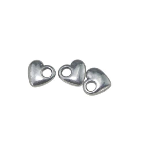 Roestvrijstaal Hart Hangers, 304 roestvrij staal, silver plated, DIY, zilver, 3mm, Verkocht door PC